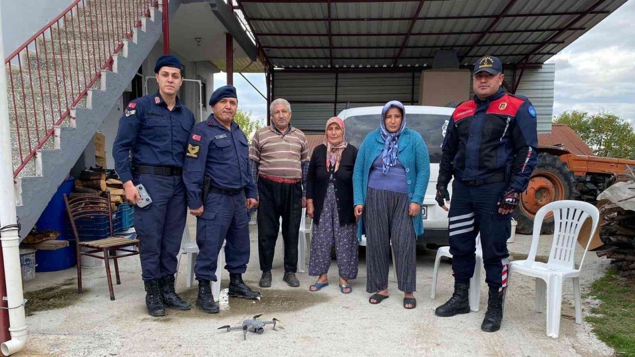 Zeytin toplarken kaybolan kadın jandarma dronu ile bulundu