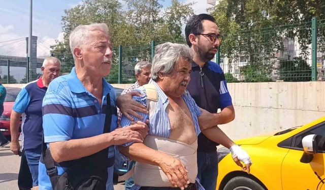 Kazada eşini kaybeden adam, cenazeyi almaya sargılarla geldi