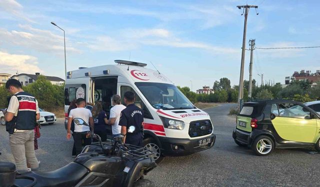 Manavgat’ta ATV ile otomobil çarpıştı: 1 yaralı