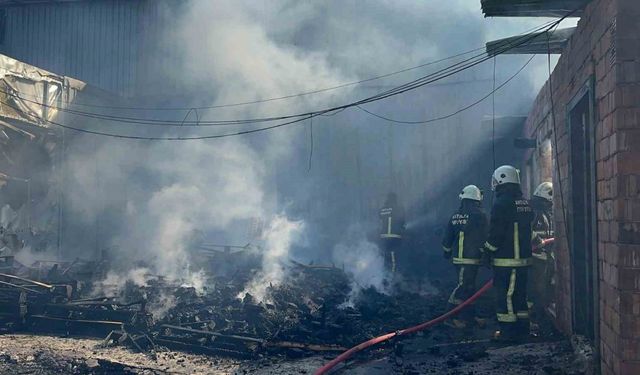 Palet üretim tesisinde korkutan yangın: 1 kişi dumandan etkilendi