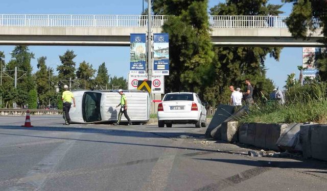 Takla atan araçtan burnu bile kanamadan çıktı