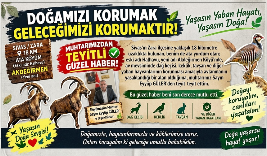 🌿 DOĞAMIZI KORUMAK, GELECEĞİMİZİ KORUMAKTIR! 🐐🦅🐇