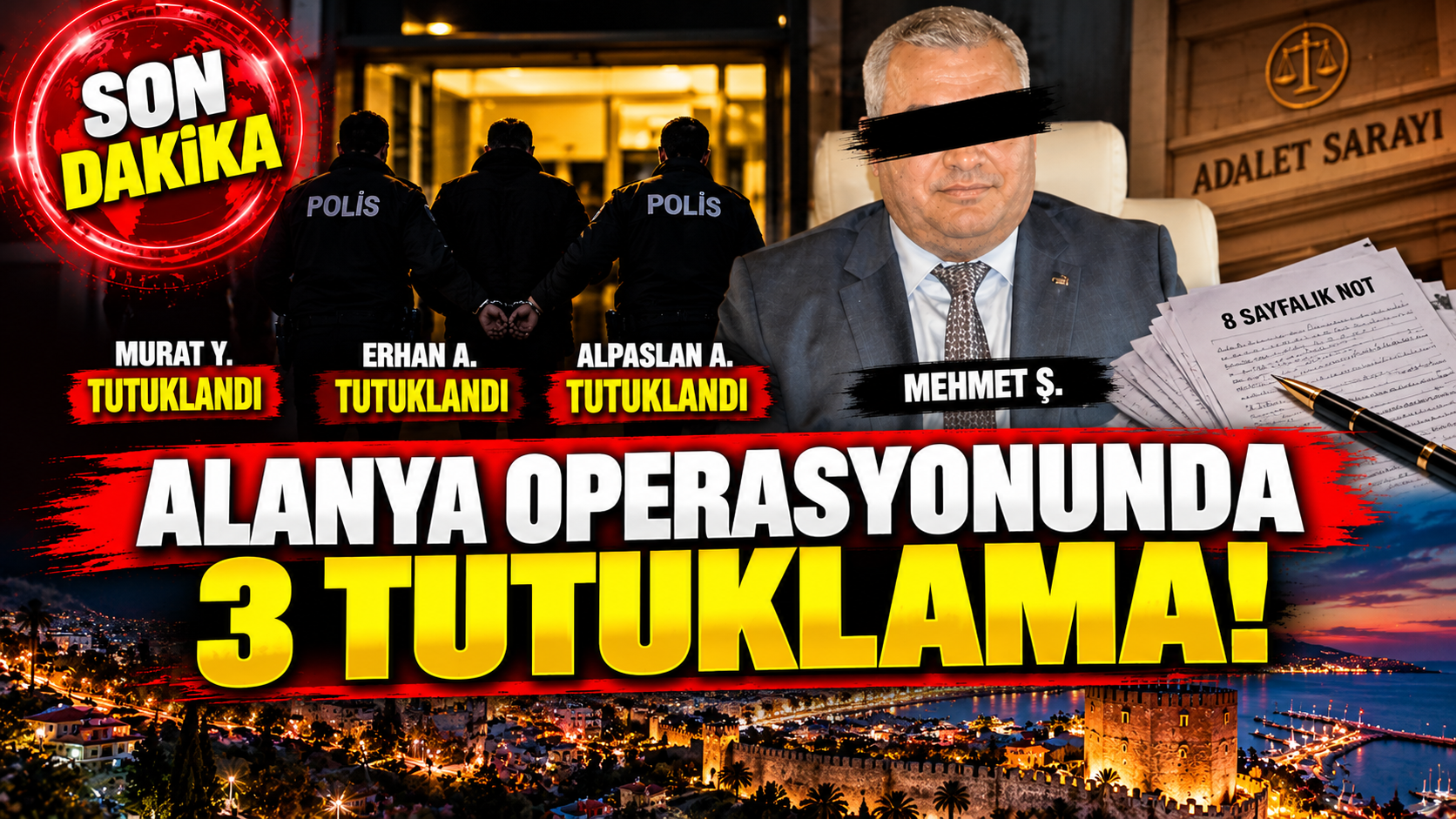 ALANYA OPERASYONUNDA 3 TUTUKLAMA!
