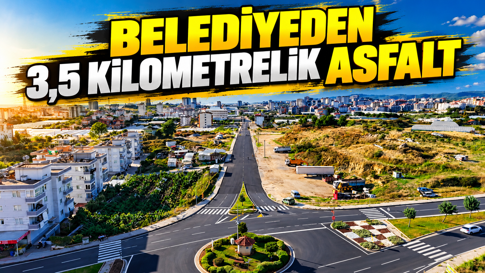 BELEDİYEDEN 3,5 KİLOMETRELİK ASFALT