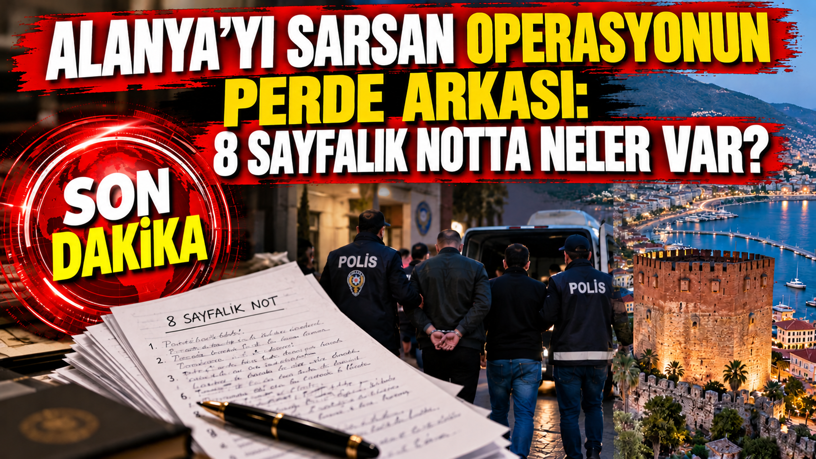 ALANYA’YI SARSAN OPERASYONUN PERDE ARKASI: 8 SAYFALIK NOTTA NELER VAR?